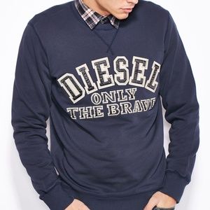 NWT DIESEL CREWNECK NAVY GRAPHIC SWEATSHIRT - M